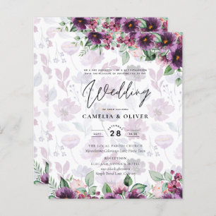 Papier LeahG Plum Purple Berry Mariage Floral Automne Hiv