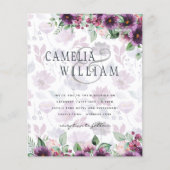 Papier LeahG Plum Purple Berry Mariage Floral Automne Hiv (Devant)