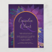 Papier LeahG Plum Purple Gold JEWEL TONES Mariage INVITE (Devant)