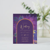 Papier LeahG Plum Purple Gold JEWEL TONES Mariage INVITE (Debout devant)