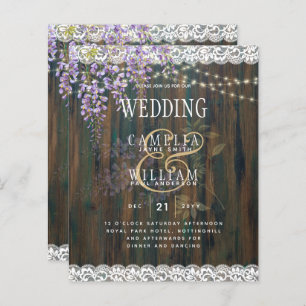 Papier LeahG Purple WISTERIA Rustic Lace Mariage