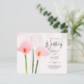 Papier LeahG Rose Calla Lily Mariage floral Invitation (Debout devant)