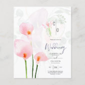 Papier LeahG Rose Calla Lily Mariage floral Invitation (Devant)