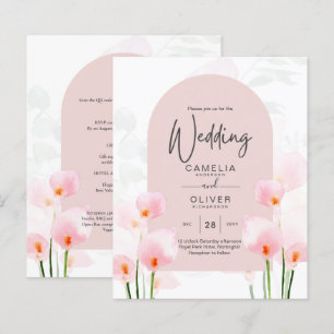 Papier LeahG Rose Calla Lily Mariage floral Invitation