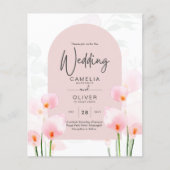Papier LeahG Rose Calla Lily Mariage floral Invitation (Devant)