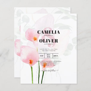 Papier LeahG Rose Calla Lily Mariage floral Inviter allin