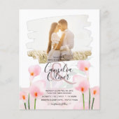 Papier LeahG Rose Calla Lily PHOTO Overlay Mariage Invite (Devant)