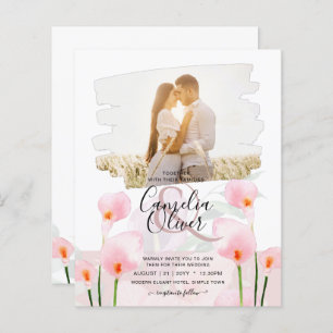 Papier LeahG Rose Calla Lily PHOTO Overlay Mariage Invite