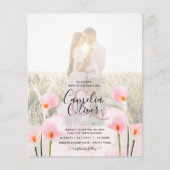 Papier LeahG Rose Calla Lily PHOTO Overlay Mariage Invite (Devant)