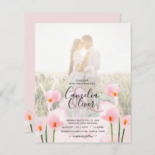 Papier LeahG Rose Calla Lily PHOTO Overlay Mariage Invite