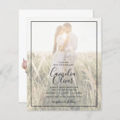 Papier LeahG Rose Calla Lily PHOTO Overlay Mariage Invite (Devant / Derrière)