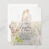 Papier LeahG Rose Calla Lily PHOTO Overlay Mariage Invite (Devant / Derrière)