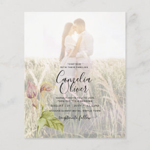 Papier LeahG Rose Calla Lily PHOTO Overlay Mariage Invite