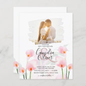 Papier LeahG Rose Calla Lily PHOTO Overlay Mariage Invite (Devant / Derrière)