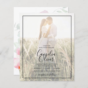 Papier LeahG Rose Calla Lily Photo Overlay Mariage Invite