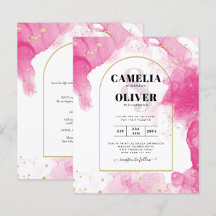 Papier LeahG ROSE OR ENCRE Mariage Abstrait INVITE