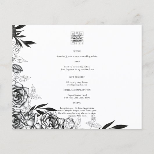 Papier LeahG Roses blanches et noires superposition de ph (Dos)