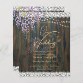 Papier LeahG Rustic WISTERIA Dentelle Floral Wedding INVI (Devant / Derrière)