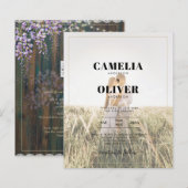 Papier LeahG Rustic WISTERIA Dentelle Floral Wedding INVI (Devant / Derrière)