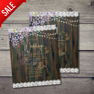 Papier LeahG Rustic WISTERIA Dentelle Floral Wedding INVI