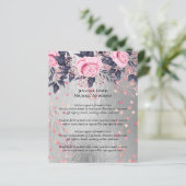 Papier LeahG Silver Navy Rosegold PInk Floral Mariage (Debout devant)