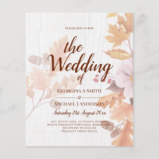 Papier LeahG Terracotta Automne part Mariage Invitation (Devant)