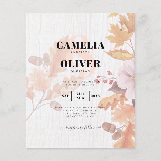 Papier LeahG Terracotta Automne part Mariage Invitation (Devant)