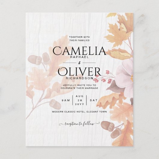 Papier LeahG Terracotta Automne part Mariage Invitation (Devant)