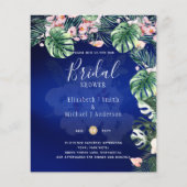 Papier LeahG Tropical Blue Rose Floral DOUCHE DE MARIÉE (Devant)