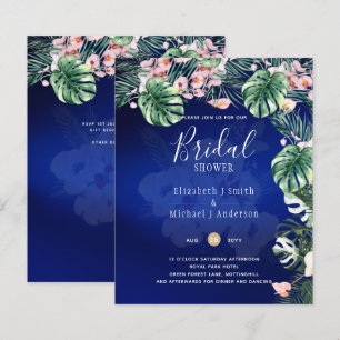 Papier LeahG Tropical Blue Rose Floral DOUCHE DE MARIÉE