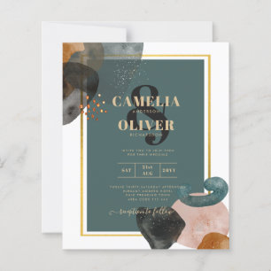 Papier Leahg TURQUOISE TONNES DE TERRE MARIAGE INVITE QR 