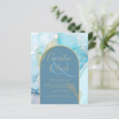 Papier LeahG Verre de mer Encre d'or Aqua Blue Wedding IN (Debout devant)
