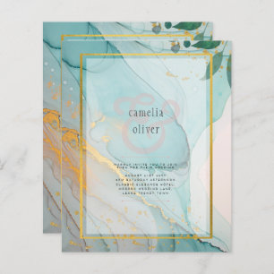 Papier LeahG Verre de mer Turquoise Gold INK Mariage INVI