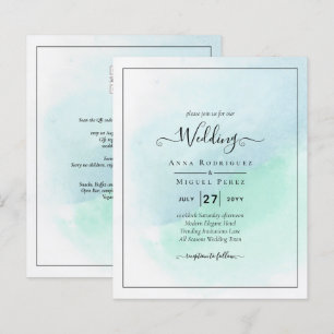 Papier LeahG Verre de mer Turquoise Turquoise Bleu Mariag