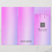 Papier Lecteurs rose moderne Holographe Salon Tri-Fold (Devant)