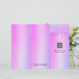 Papier Lecteurs rose moderne Holographe Salon Tri-Fold