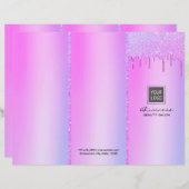Papier Lecteurs rose moderne Holographe Salon Tri-Fold (Devant / Derrière)