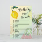 Papier Lemon Anniversaire Mot Scramble Jeu (Debout devant)