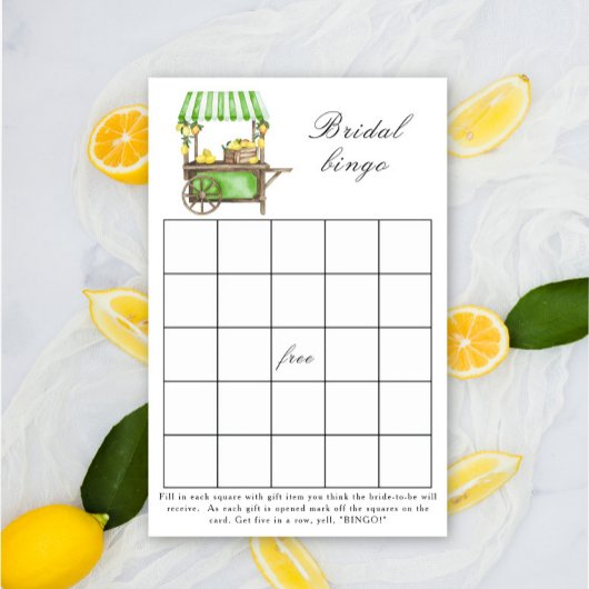 Papier Lemon Citrus - Bridal shower bingo game