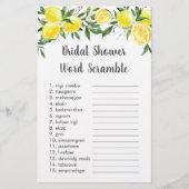 Papier Lemon Greenery Gold Bridal Word Scramble Jeu (Devant)