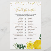 Papier Lemon Main Squeeze Voudrait-Elle Plaire Jeux (Devant)