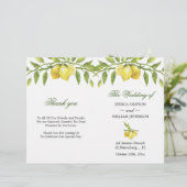Papier Lemons Blossom Verdure Mariage plié (Debout devant)