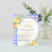 Papier Lemons gingham squeeze Bridal Shower invitation (Debout devant)