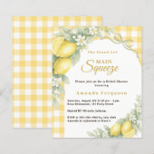 Papier Lemons gingham squeeze Bridal Shower invitation (Devant / Derrière)