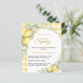 Papier Lemons gingham squeeze Bridal Shower invitation (Debout devant)