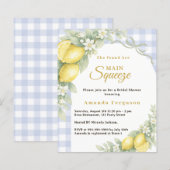 Papier Lemons gingham squeeze Bridal Shower invitation (Devant / Derrière)