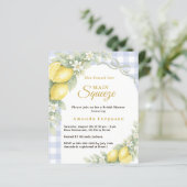 Papier Lemons gingham squeeze Bridal Shower invitation (Debout devant)