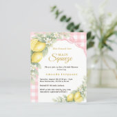Papier Lemons gingham squeeze Bridal Shower invitation (Debout devant)