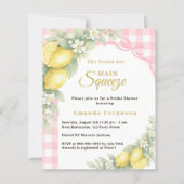 Papier Lemons gingham squeeze Bridal Shower invitation (Devant)