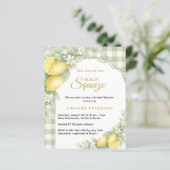 Papier Lemons gingham squeeze Bridal Shower invitation (Debout devant)